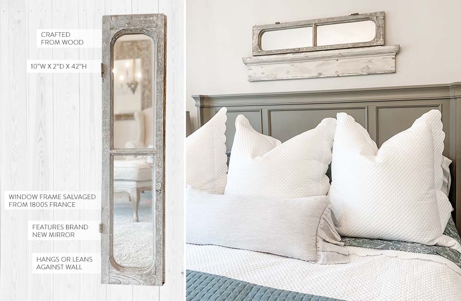 FOUND 1800s Architectural Salvage French Window Mirror