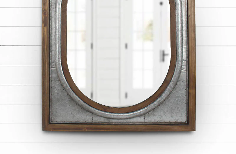*HUGE* Tin Framed Oval Wall Mirror