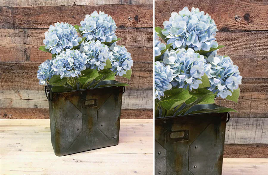 Galvanized Metal Rusted Flower Bucket