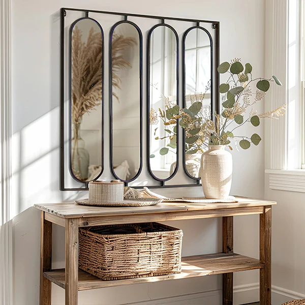 Mid-Century Modern Elongated Framed Mirror