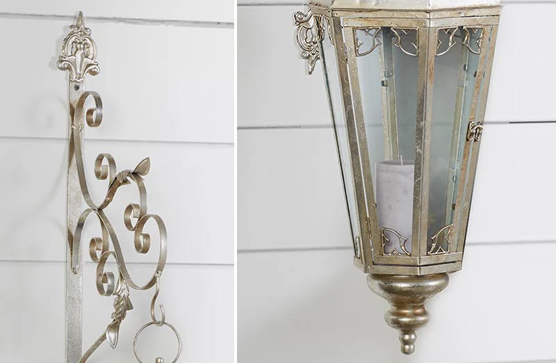 Distressed European Wall Lantern With Bracket