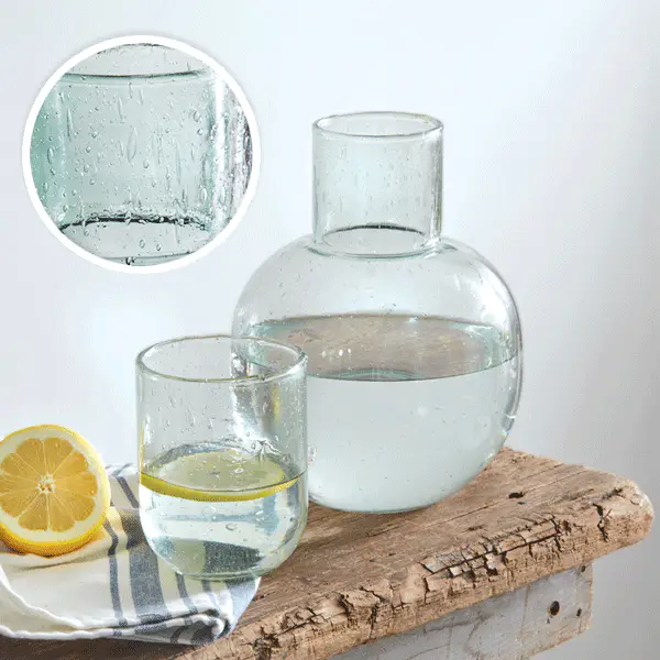 Recycled Glass Bedside Carafe Set