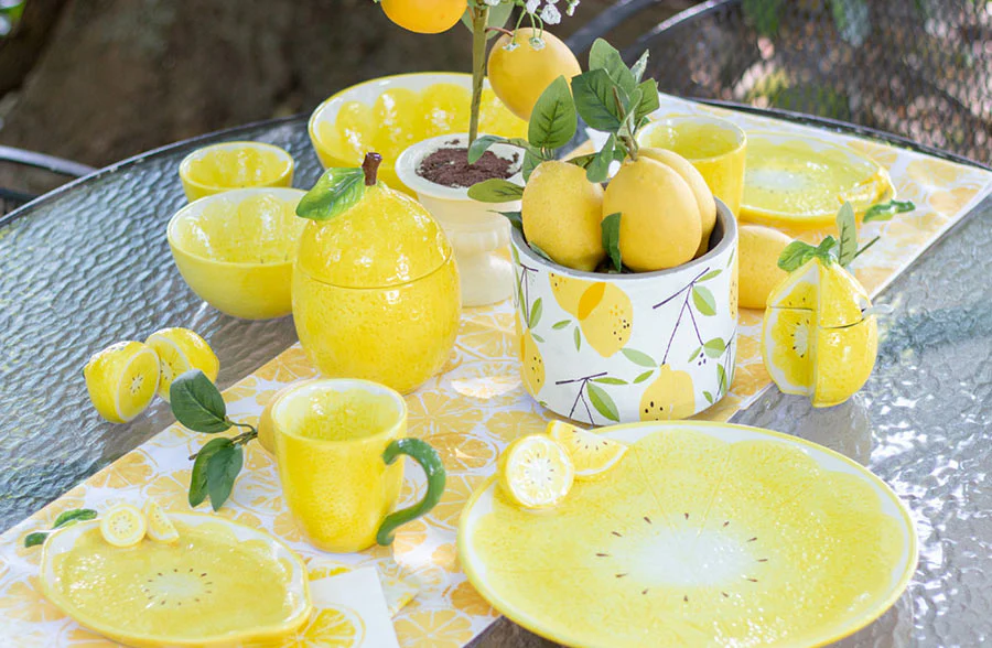 Spring Farmhouse Lemon Serving Bowls, Set of 3