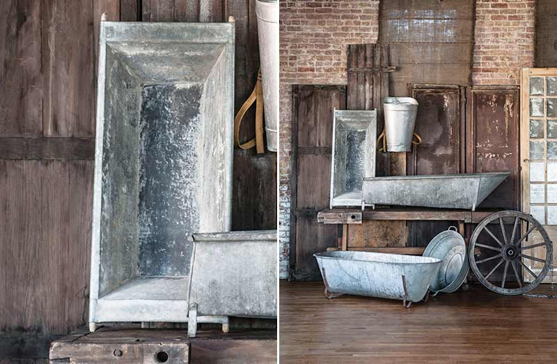 Authentic Vintage Zinc Troughs