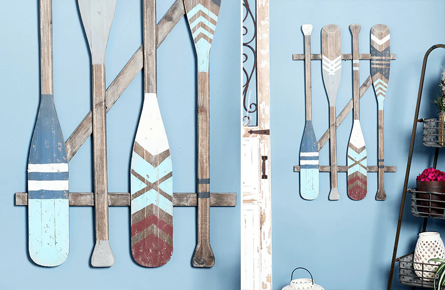 Distressed Wooden Oar Wall Art