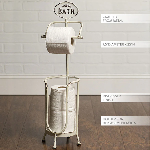 Distressed Vintage Bath Tissue Stand