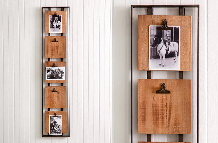 OVERSIZED Rustic Wooden Clipboard Photo Hanger