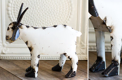 Recycled Folk Art Metal Goat