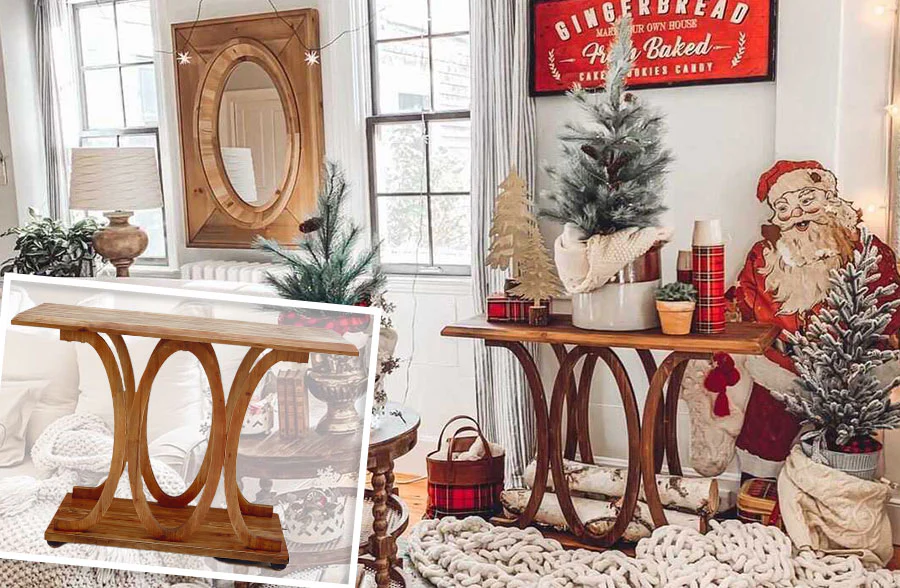 Organic Wood Console Table