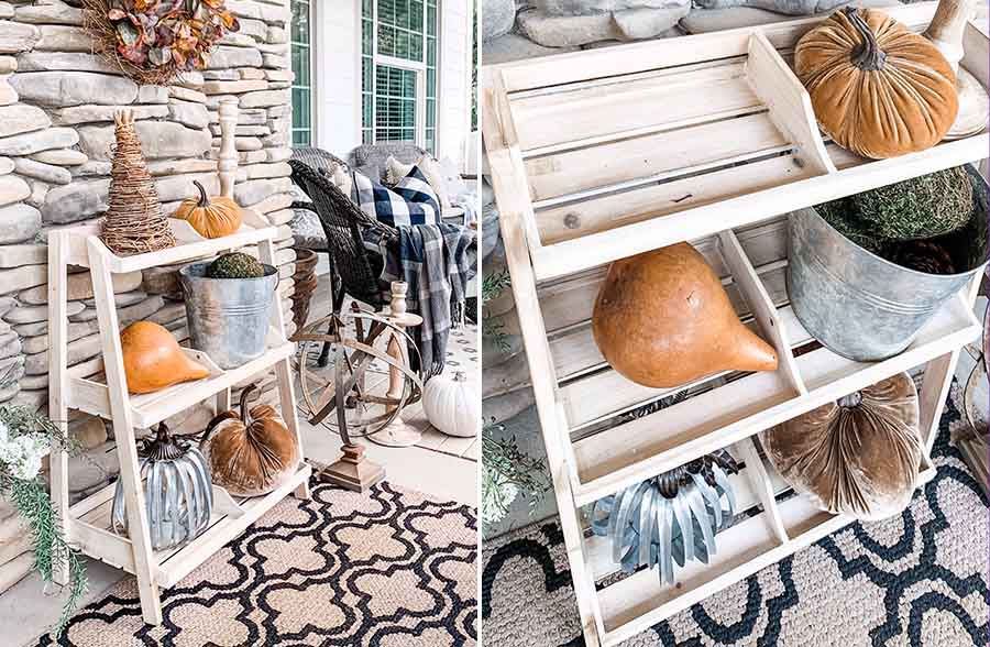 Wooden Three Tiered Plant Shelving Stand