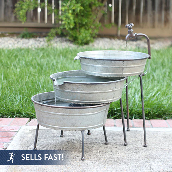 Antique-Inspired Water Pump Fountain