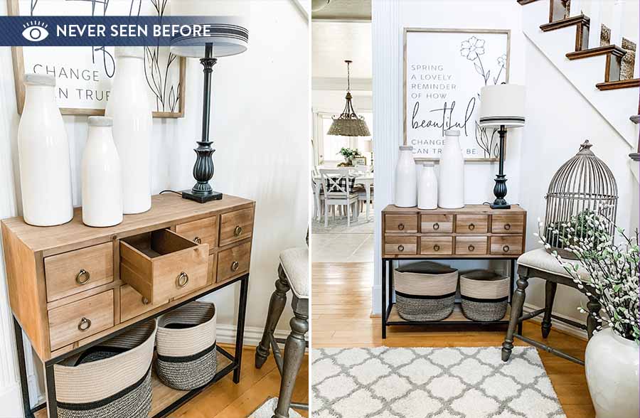 Wooden Apothecary Table with Drawers