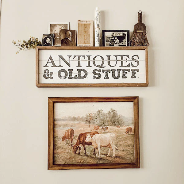 Vintage-Inspired Cow Ranch Framed Art
