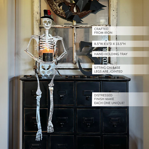 33 Inch Sitting Skeleton Decor