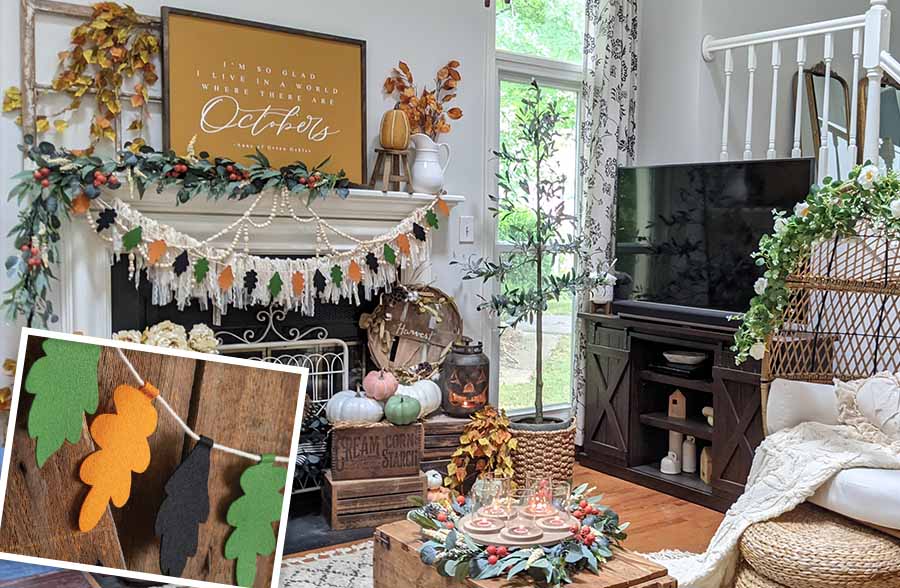 54 Inch Long Fall Leaves Garland