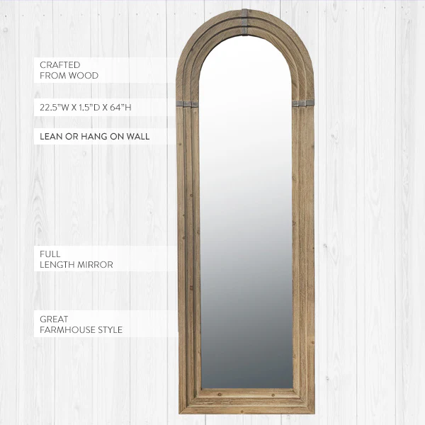 Stacked Edge Wooden Arch Floor Mirror