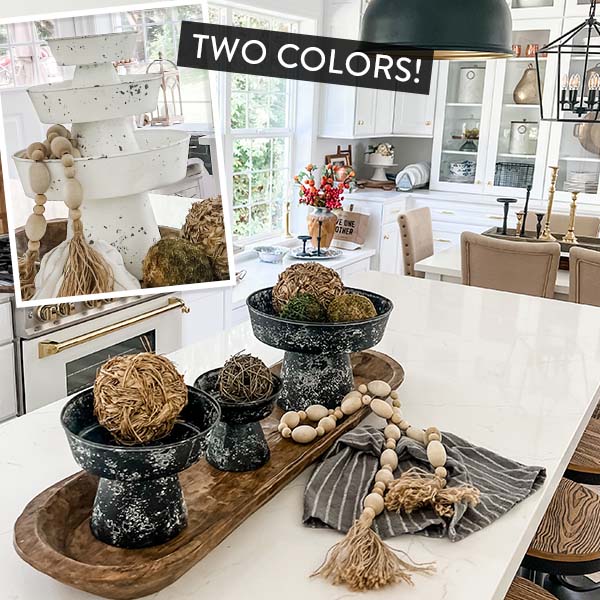 Distressed Stacking Compote Set of 3, Pick Your Color