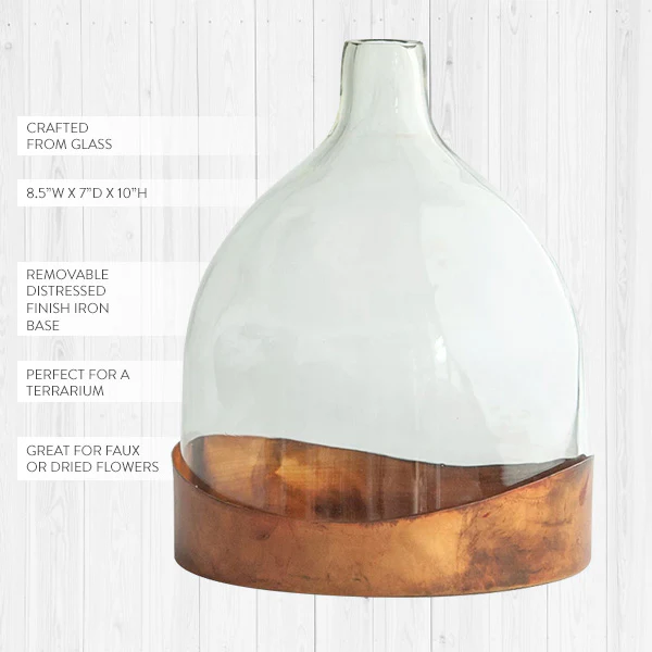 Copper Base Glass Cloche