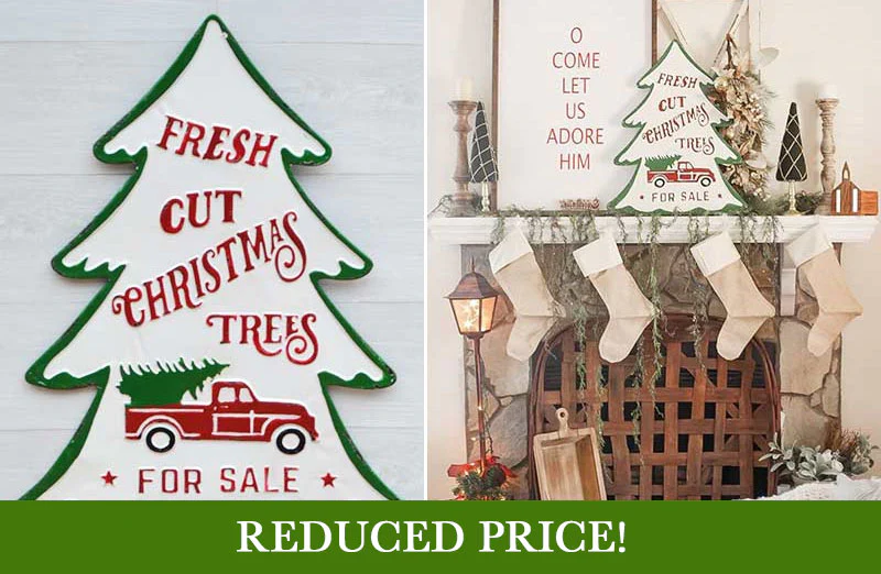 Red Truck Christmas Tree Sign
