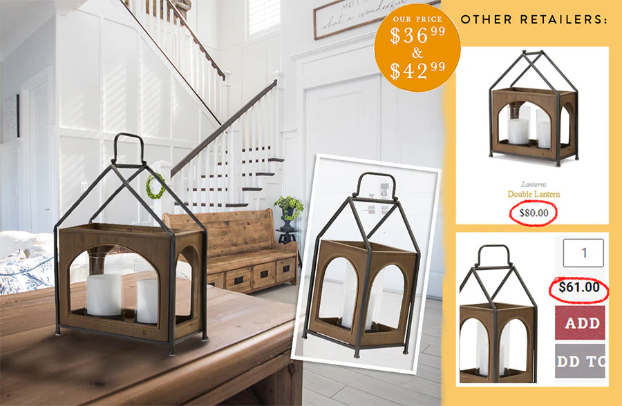 Wood and Iron Candle Lantern, Pick Your Size