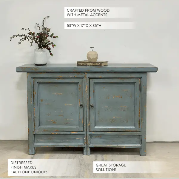 Distressed Media Console Cabinet
