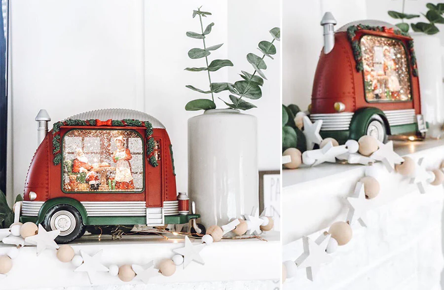 Light Up Camper Snow Globe