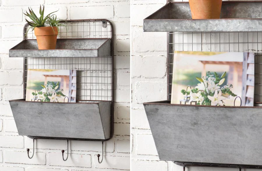 Wall Pocket Three Hook Organizer