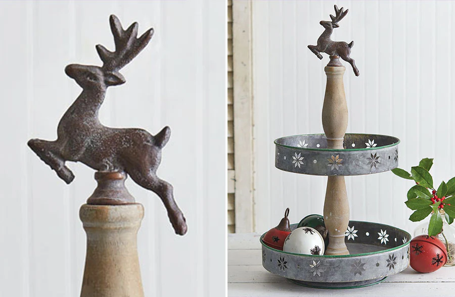Two-Tiered Reindeer Display Tray