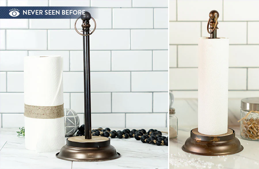 Brushed Bronze Metal Paper Towel Holder