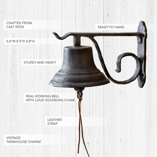 Cast Iron Dinner Bell with Bracket