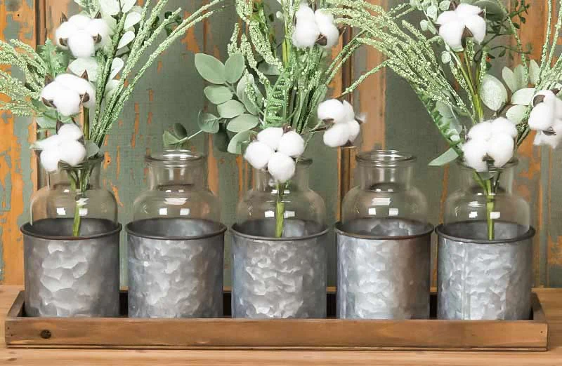 Wooden Planter Box Bottle Centerpiece