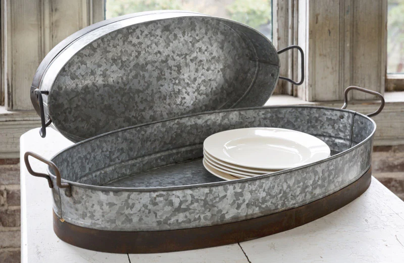 *HUGE* Galvanized Metal Tubs  Set of 2