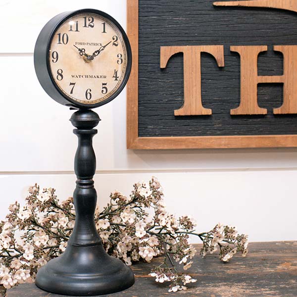16 Inch High Ford Patrick Pedestal Clock