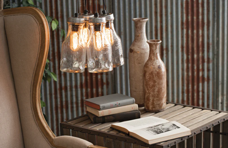 Glass Jar Chandelier - Vintage Inspired