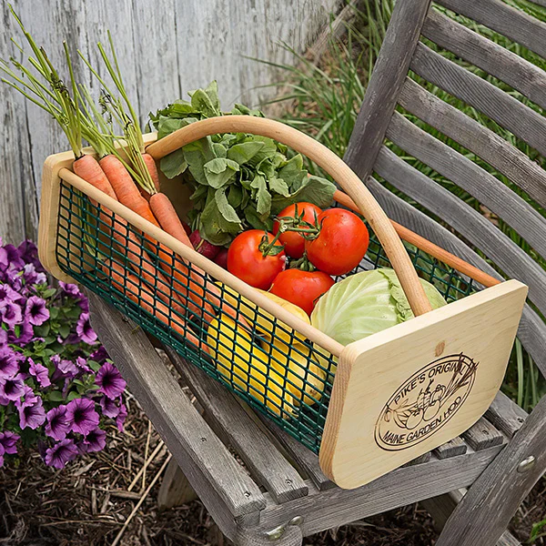 Wooden Garden Basket With Handle
