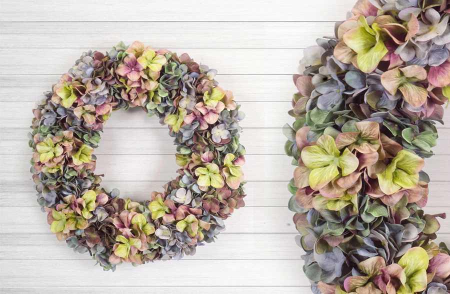 Pastel Hydrangea Wreath