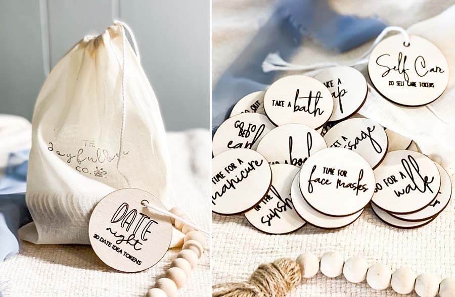 Engraved Wooden Activity Tokens, Pick Your Style | Handmade in the USA